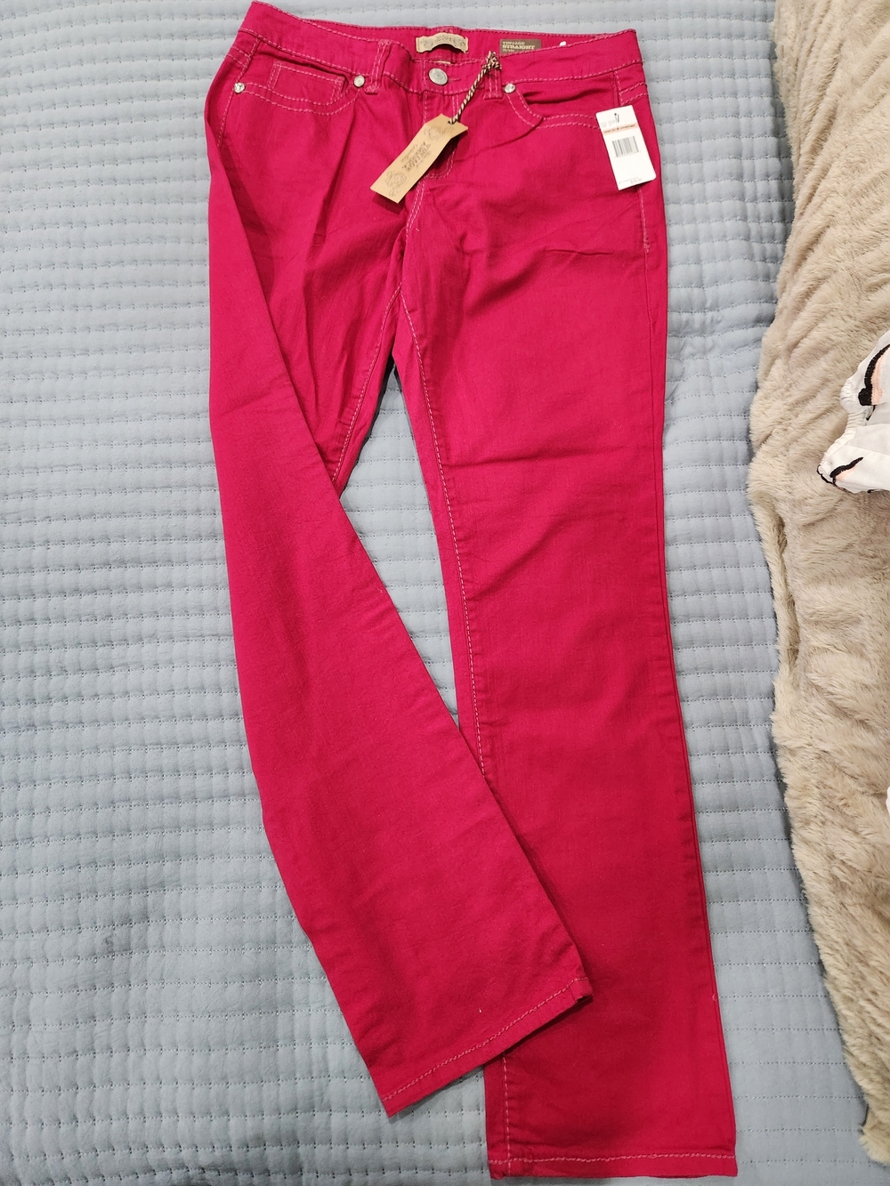 Nine West Women's Bright Raspberry Straight Leg Jeans